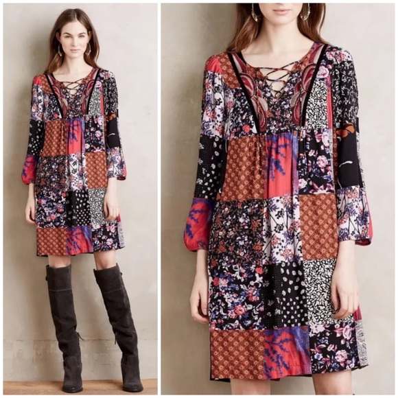 Anthropologie Arcata Patchwork Dress by One September XS - Picture 5 of 16